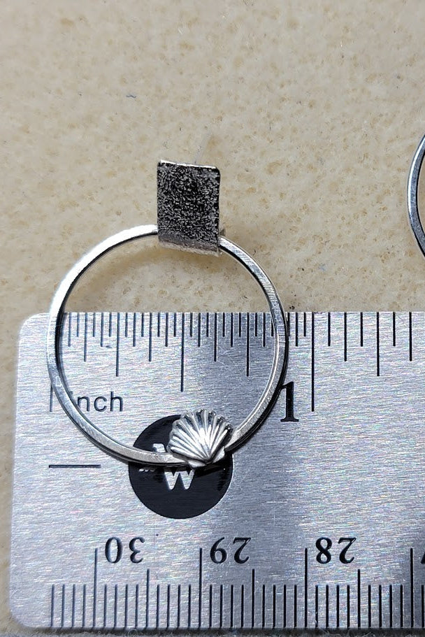 Hand-Forged Sterling Silver Shell Hoop Earrings