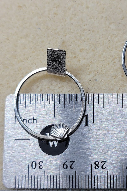 Hand-Forged Sterling Silver Shell Hoop Earrings