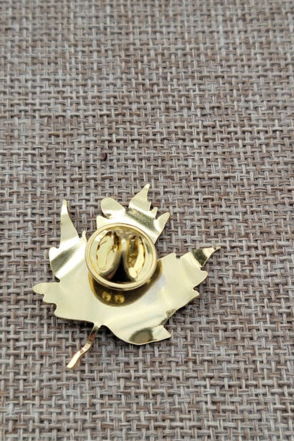Hand-Forged Brass Maple Leaf Pin
