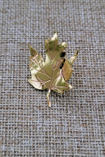 Hand-Forged Brass Maple Leaf Pin